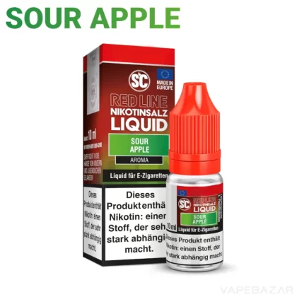 SC Red Line Nikotinsalz Liquid – Sour Apple - 20mg/ml, Nikotinfrei; Apfel