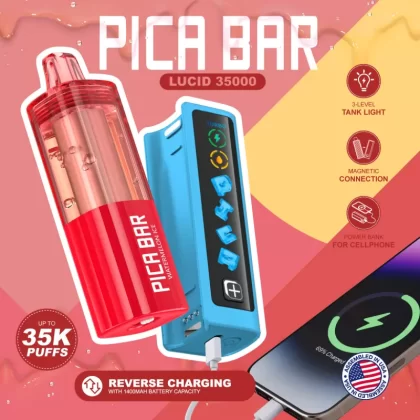Assembled in USA | PICA BAR Lucid 35K Disposable KIT - 35,000 Puff - Juicy Peach