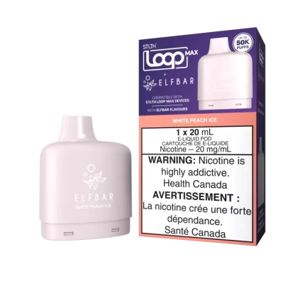 STLTH LOOP MAX X ELFBAR Pod Pack - White Peach Ice - 20 mg/mL (wholeseller) - Excise ON, 20 mg/mL - ON (CECDA4)