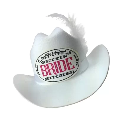 Gettin’ Hitched Clip-on Cowgirl Bride Party Hat