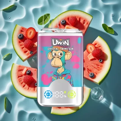 UWIN Crystal Twins 40000 Puffs Dual Flavor Disposable Vape – Watermelon Ice Mixed Berries, 32ml, 850mAh, Type-C - Bangvapeaustralia