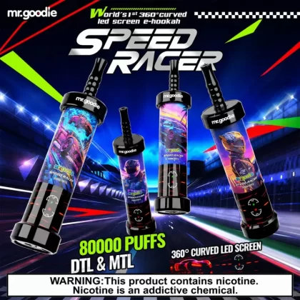 Mr. Goodie Speed Racer 80000 – 80K Puffs MTL / DTL Mode 360° Curved LED Screen Nicotine Disposable Vape