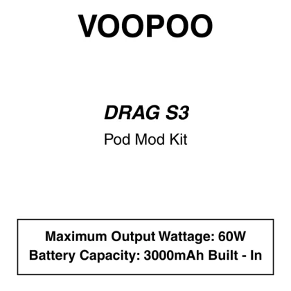 Voopoo – Drag S3 – Pod Mod Kit - Vapeys Co Nz
