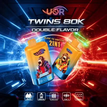 UOR Twins 80000 80k Puffs Double Flavor Dual Mesh Disposable Vape with LED Display EU Warehouse - Vapeq10