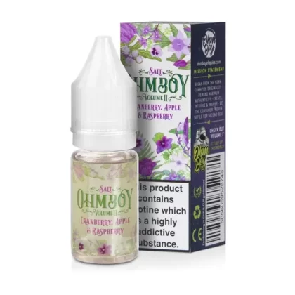 CRANBERRY, APPLE & RASPBERRY NICOTINE SALT E-LIQUID BY OHM BOY VOLUME II - Nicotine Strength#10ml Bottle - 10mg Nicotine>10ml Bottle - 20mg Nicotine