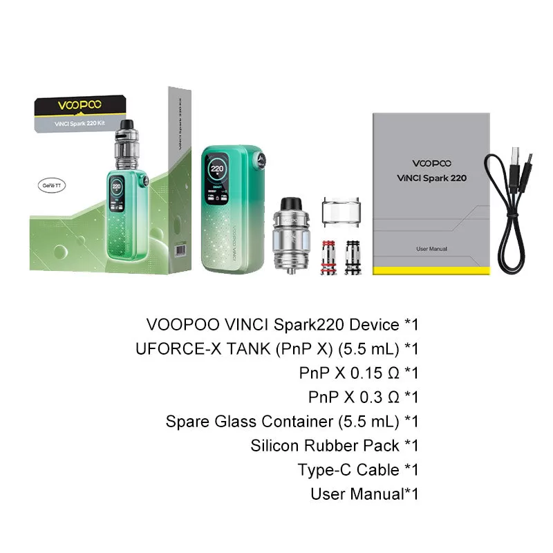 VOOPOO VINCI Spark 220 Box Kit - Tech Silver - Image 3