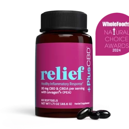 PlusCBD CBD Relief Softgel Capsules 30mg CBD/CBDA 60ct - Vape Store