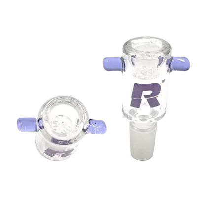 Rekt Glass Bowl - Built In Screen - Milk Blue