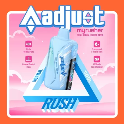 adjust myrusher 40K Puff Disposable Device - 40,000 Puffs - Sour Strawberry Dragon