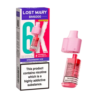 Strawberry Ice Lost Mary BM6000 Refill Pack - 20mg - Vape Product (B8EDA5)