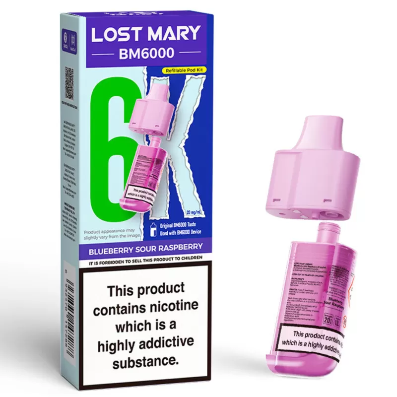 Lost Mary BM6000 Prefilled POD 10mg - Strawberry Lime - Image 3