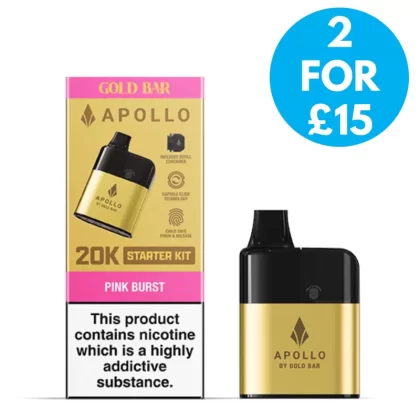 Vape Gold Bar Apollo 20k Prefilled Pod Vape Kit - Vape Co