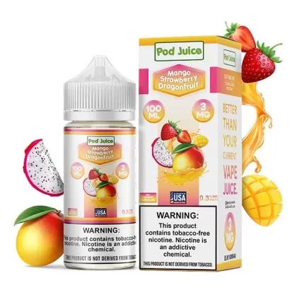 Sale $12.00 – Mango Strawberry Dragonfruit by Pod Juice TFN Series 100mL