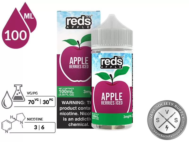 Berries Iced Reds Apple 7 Daze 100ml - Image 2