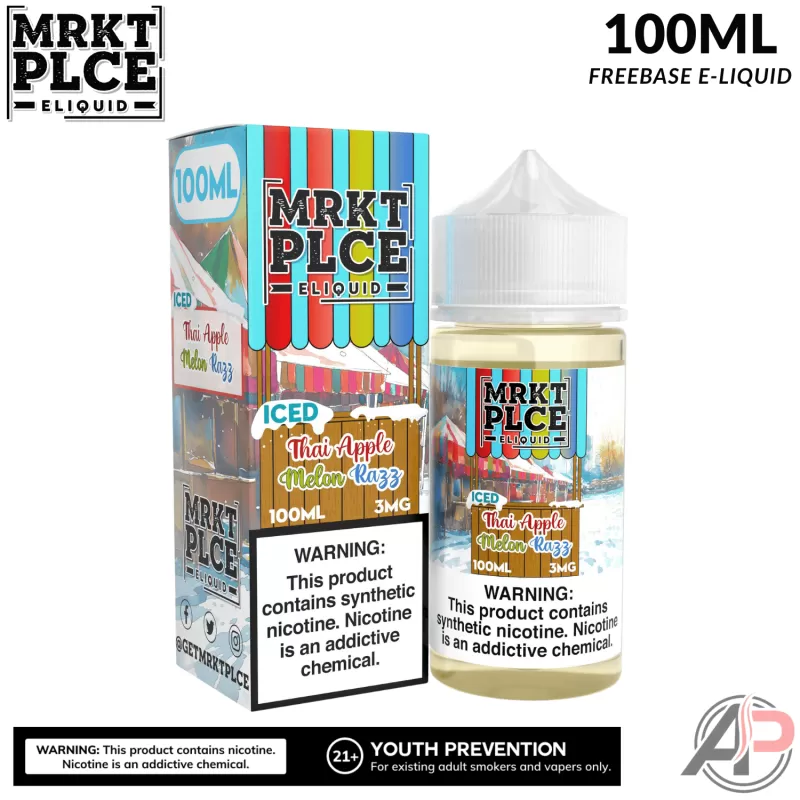 MRKT PLCE Iced Thai Apple Melon Razz E-Liquid 100mL - Vape Product, Vape Product