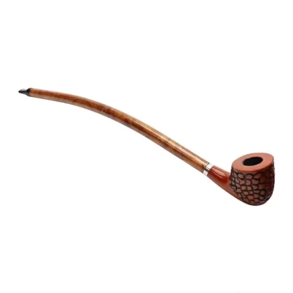 Shire Pipes Engraved Curved Stem Cherry Wood Pipe