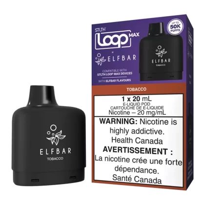 STLTH Loop Max X Elf Bar E-Liquid Pod Pack - Tobacco 20ml - 20mg/ml