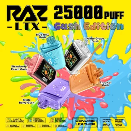 RAZ LTX 25K "Gush Edition" Puff Disposable Device – 25000 Puffs - White Grape Gush