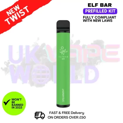 Spearmint Elf Bar EB600 Prefilled Pod Kit