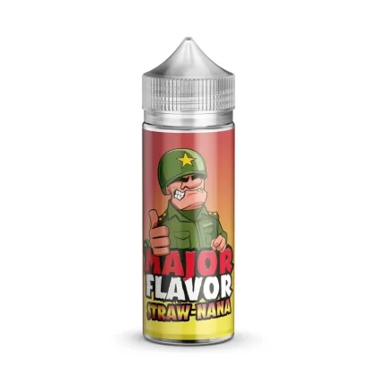 Major Flavor Straw Nana 100ml Shortfill e-Liquid - Add Nic Shot#0 Nic Shots>1 x 18mg Nic Shot>2 x 18mg Nic Shots>1 x 18mg Koolada Shot