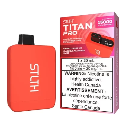 STLTH Titan Pro Disposable Vape Device – Cherry Classic Ice - Nicotine Strength#20mg/ml