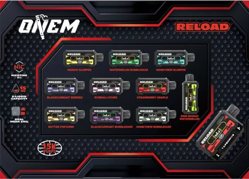 ONEM RELOAD Cartridge - Compatible with Vapetape Offgrid Battery - Blackcurrant Bubblegum - Image 3