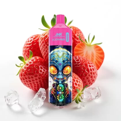 JNR Alien Max 18000 Puffs Fresa Hielo, 20 Sabores, Pantalla LED, Doble Bobina - Fumotvapemexico