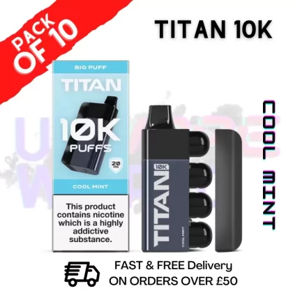 Cool Mint – Titan 10K Prefilled Vape Kit Box Pack Of 10