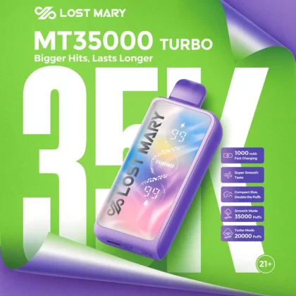 Made in Indonesia | Lost Mary MT35K Turbo Disposable - 35,000 Puffs - Pineapple Lime+