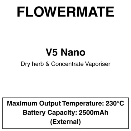 Flowermate V5 Nano – Dry Herb Vaporizer - Black, Blue