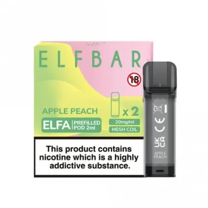 Elf Bar Elfa Apple Peach Nic Salt E Liquid Pods – Elfa Series (2 x 2ml)