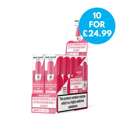 Box Of 10 – 5mg Bar Juice 5000 Nic Salt E-liquid - 50VG/50PG / Bar Juice / 5mg / Low