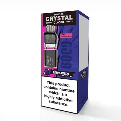 Ske Crystal CL6000 Prefilled Replacement Pods - Flavour#Berry Medley>Blueberry Raspberries>Blue Razz Lemonade>Blueberry Sour Raspberries>Cherry Ice>Dragon Fruit Peach Melon>Fizzy Cherry>Fres