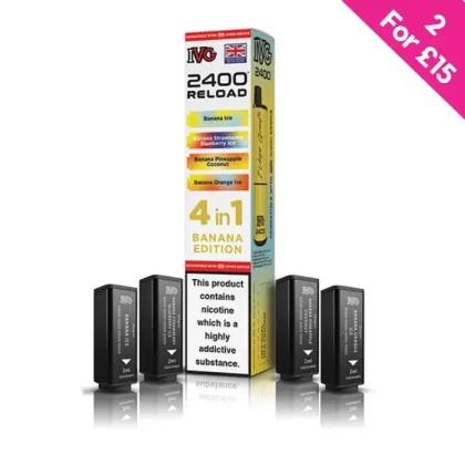 Banana Edition – IVG 2400 Reload 4-in-1 Prefilled PODS