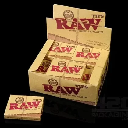 RAW Natural Pre Rolled Tips 20/Box