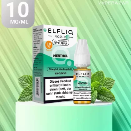 Elfliq Nikotinsalz Liquid – Menthol 10mg/ml Nikotin - ELFLIQ by elfbar / Glycerin, Propylenglykol, Aroma, Nikotinsalz, Ethylbutyrat / 10mg/ml / Menthol