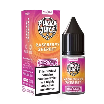 Pukka Juice Nic Salt E-Liquid Raspberry Sherbet - Nicotine Strength#10mg>20mg