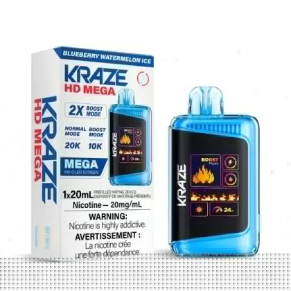 Kraze HD Mega Disposable Vape – 20K Puffs – Blueberry Watermelon Ice