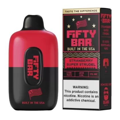 Strawberry Super Strudel Disposable Vape (6500 Puffs) by Fifty Bar