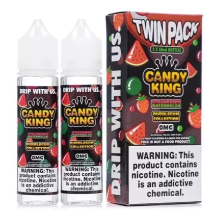 STRAWBERRY WATERMELON E LIQUID BY CANDY KING BUBBLEGUM (2 X 50ML) 100ML 70VG