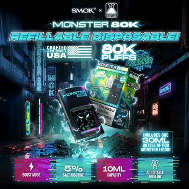 Monster 80K Refillable Disposable - cool pineapple apple peach