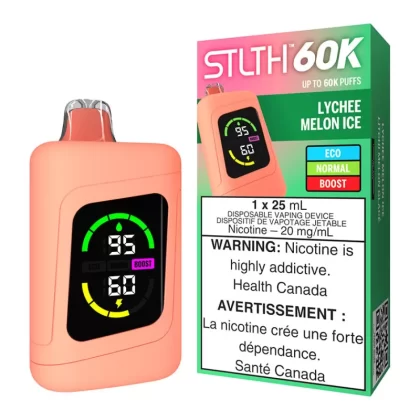 STLTH 60K Disposable Vape Device - Lychee Melon Ice - 20mg/ml