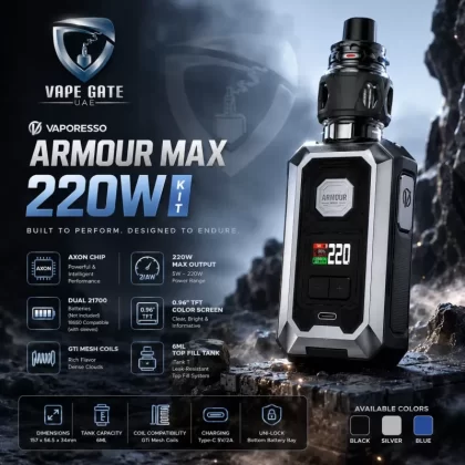 Vaporesso Armour Max 220W Starter Kit - Black, Silver