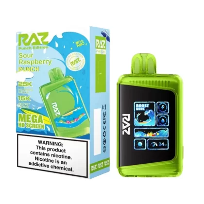 Raz LTZ Punch Edition 25,000 puffs - Flavor#Sour Raspberry Punch (C62C27)