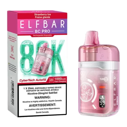 Elf Bar BC Pro 80K Disposable Vape Device – Strawberry Ice 25ml - Nicotine Strength#20mg/ml