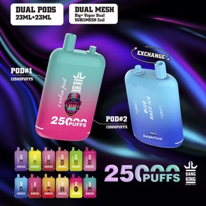 Bang King 25000 – 25K Puffs 2 Pods 23ml + 23ml Disposable Vape - Flamevape