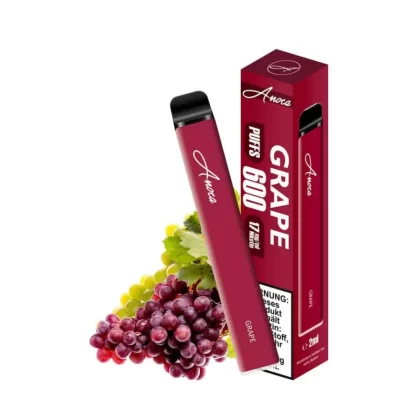 Anoca – Grape - Traube / 500 mAh / pflanzliches Glycerin / Nikotinsalz / Aromastoffe / Propylenglykol / 17mg/ml / ca. 600