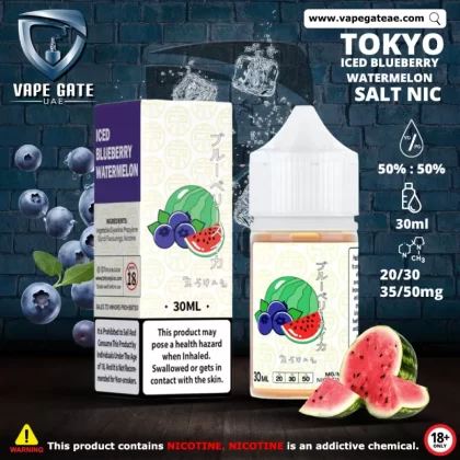 Tokyo E juice Iced Blueberry Watermelon Saltnic 30ml - 30 mg / 30 ml