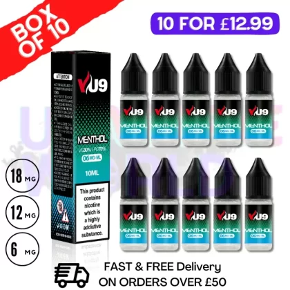 Menthol VU9 E-Liquid Juice 10ml Nic Eliquid – 10 x 10ML