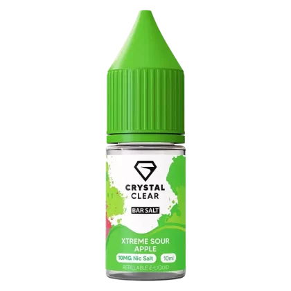Crystal Clear Xtreme Sour Apple Nic Salt Vape juice 10ml